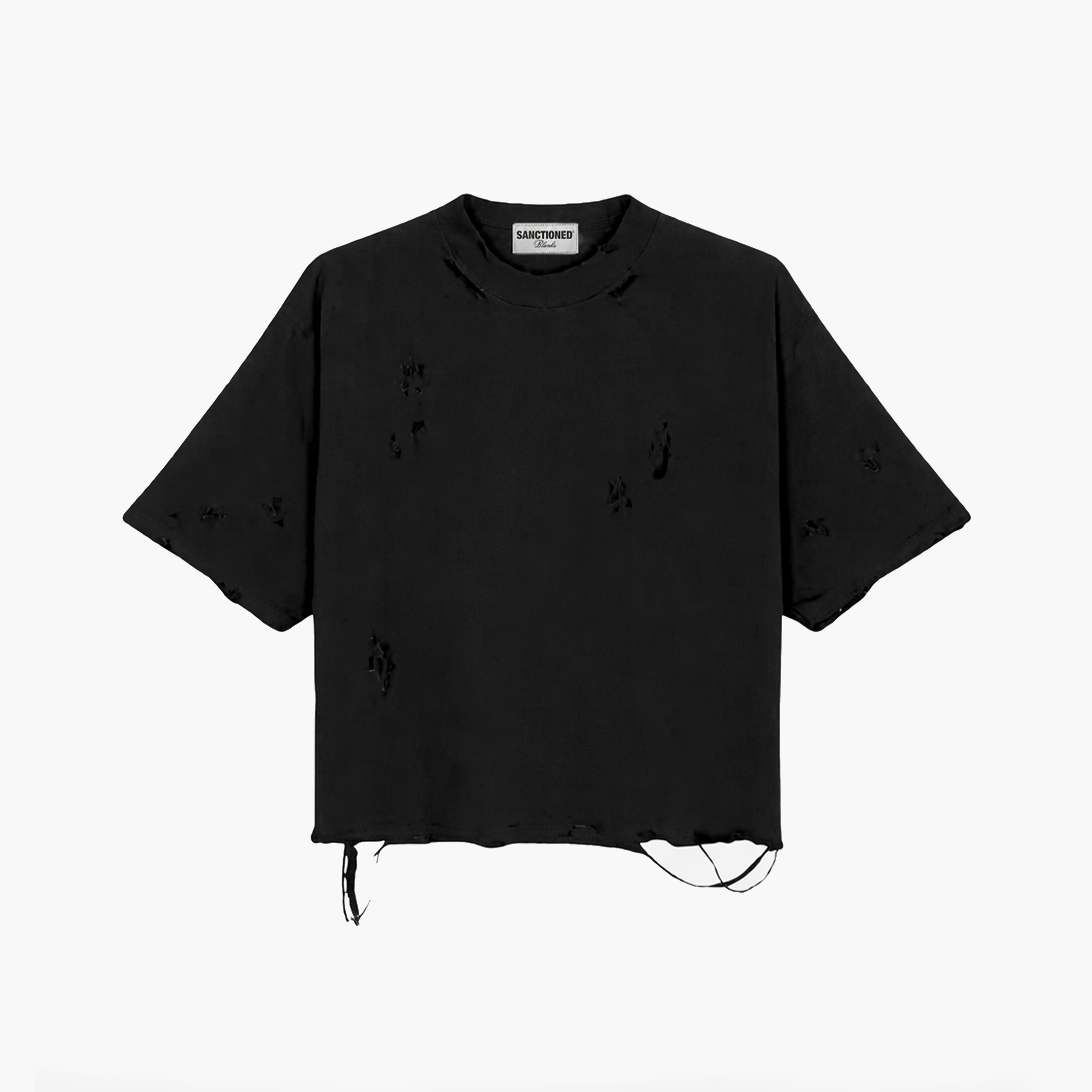 Distressed Crop T-Shirt (Black)