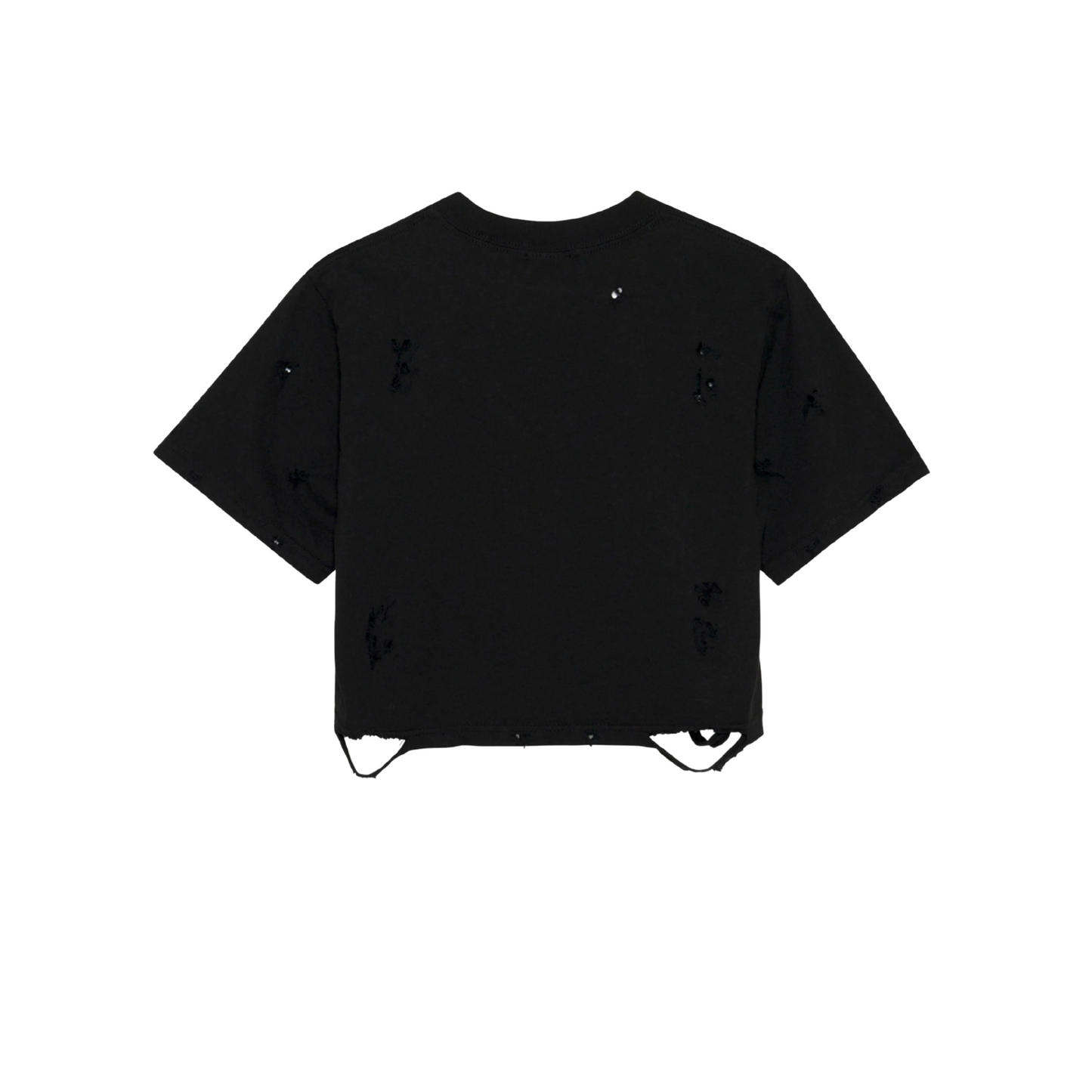 Distressed Oversized Crop T Shirt (Women)