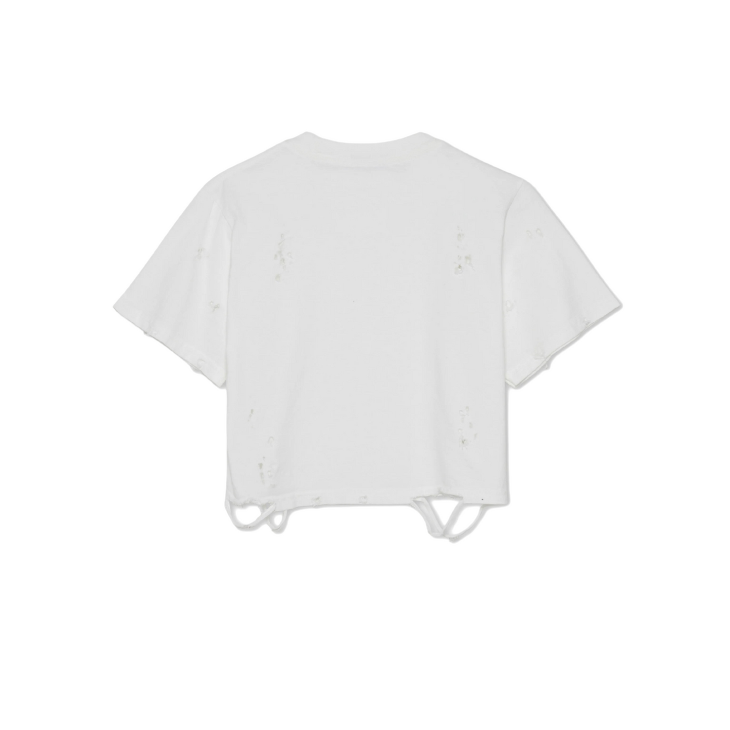 Distressed Oversized Crop T Shirt (Women)