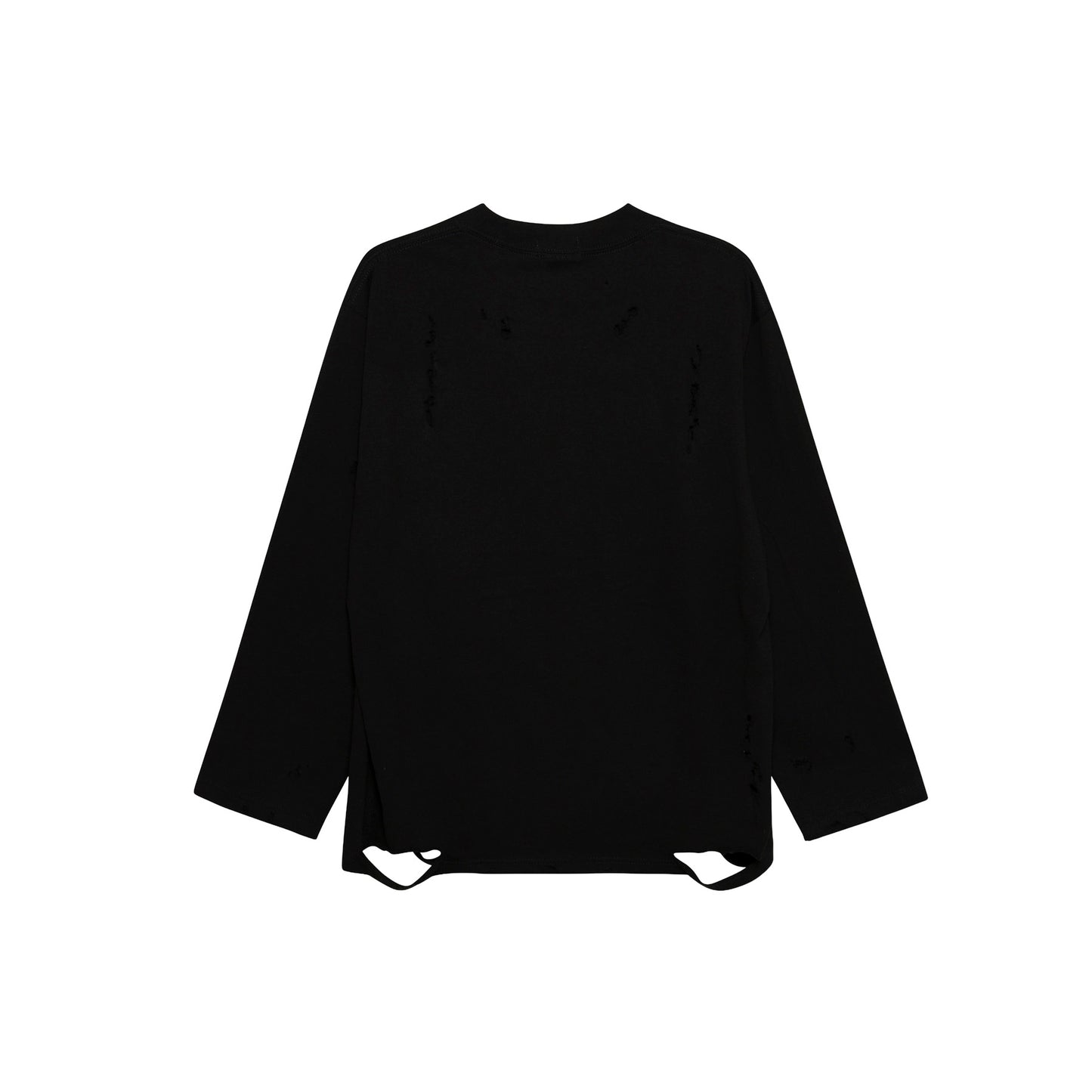 Distressed Oversized Long Sleeve (Black)