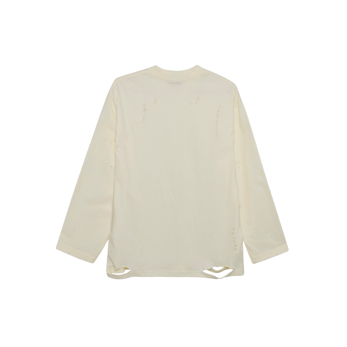 Distressed Oversized Long Sleeve (Cream)