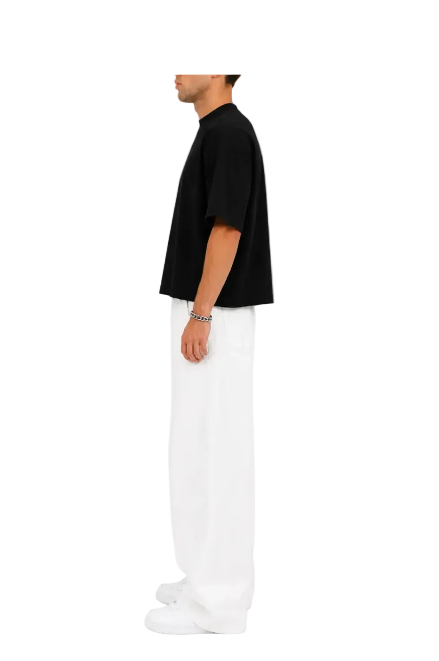 Cropped Oversized T-Shirt (Black)