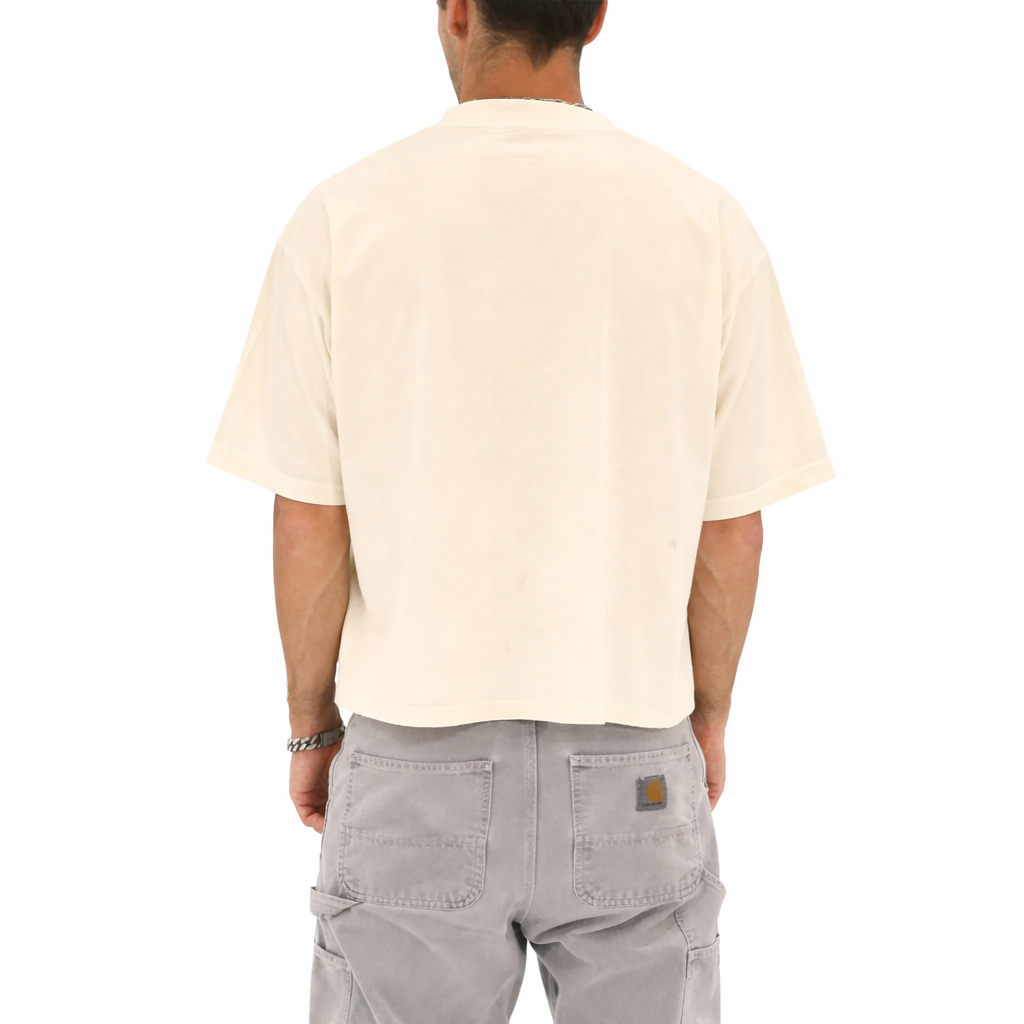 Cropped Oversized T-Shirt (Cream)