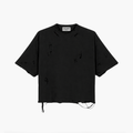 Distressed Crop T-Shirt (Black)