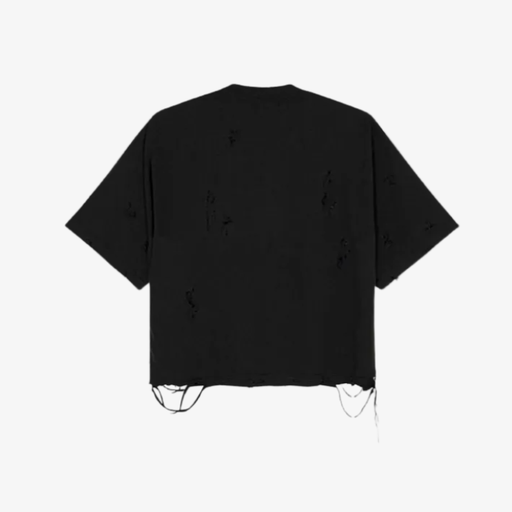 Distressed Crop T-Shirt (Black)