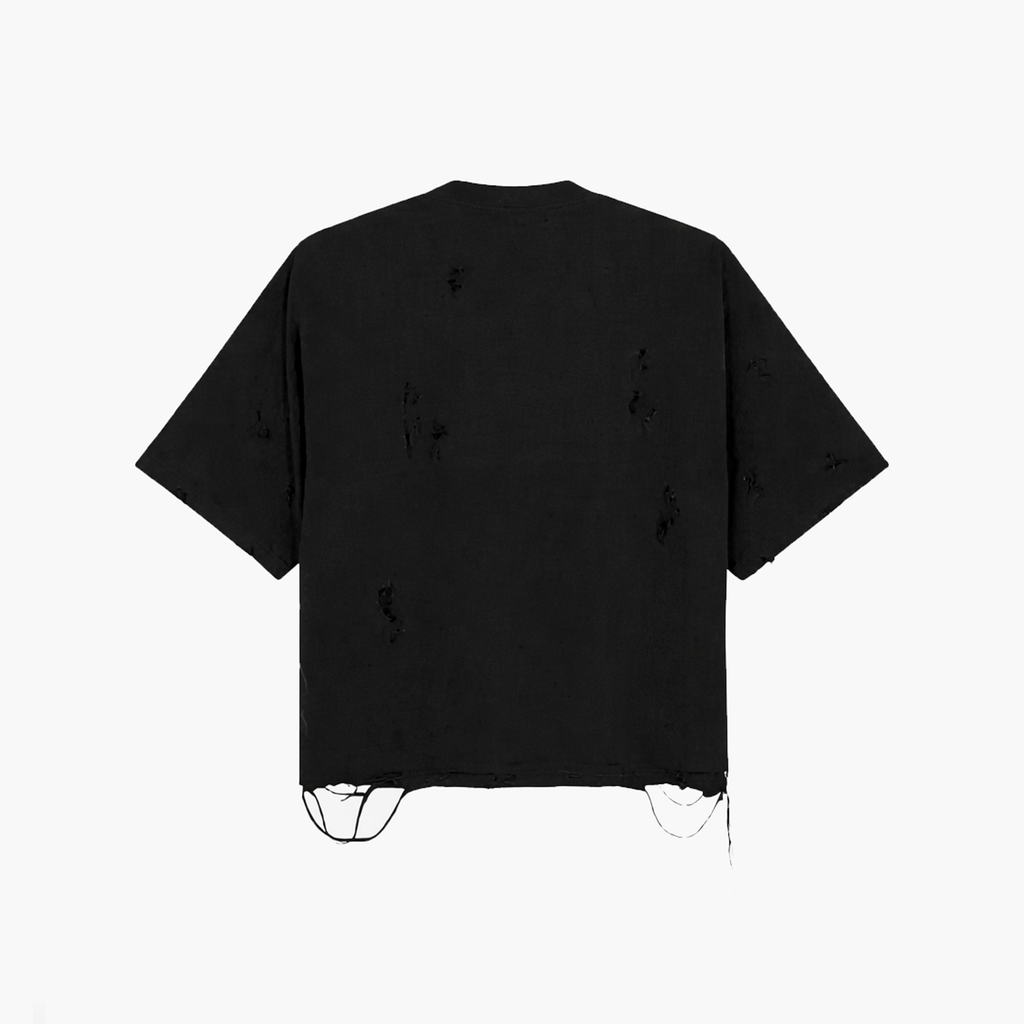 Distressed Crop T-Shirt (Black)