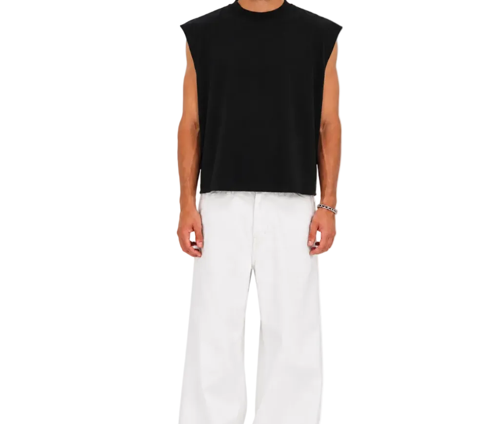 Cropped Muscle Shirt (Black)