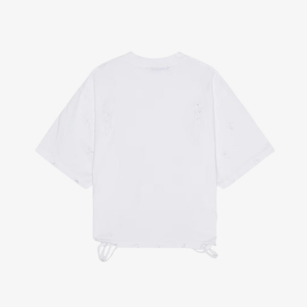 Distressed Oversized T-Shirt (White)