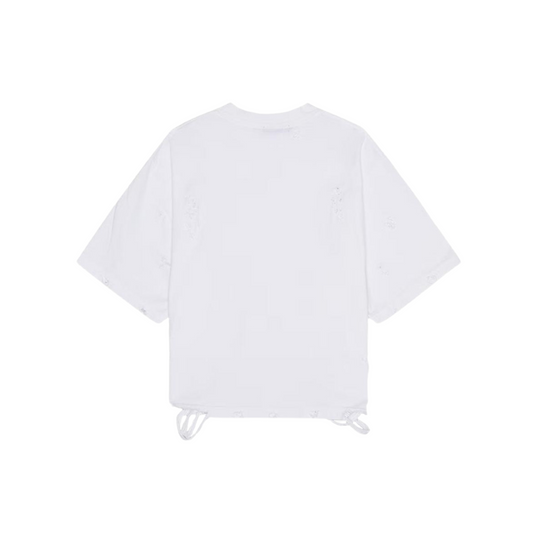 Distressed Oversized T-Shirt (White)