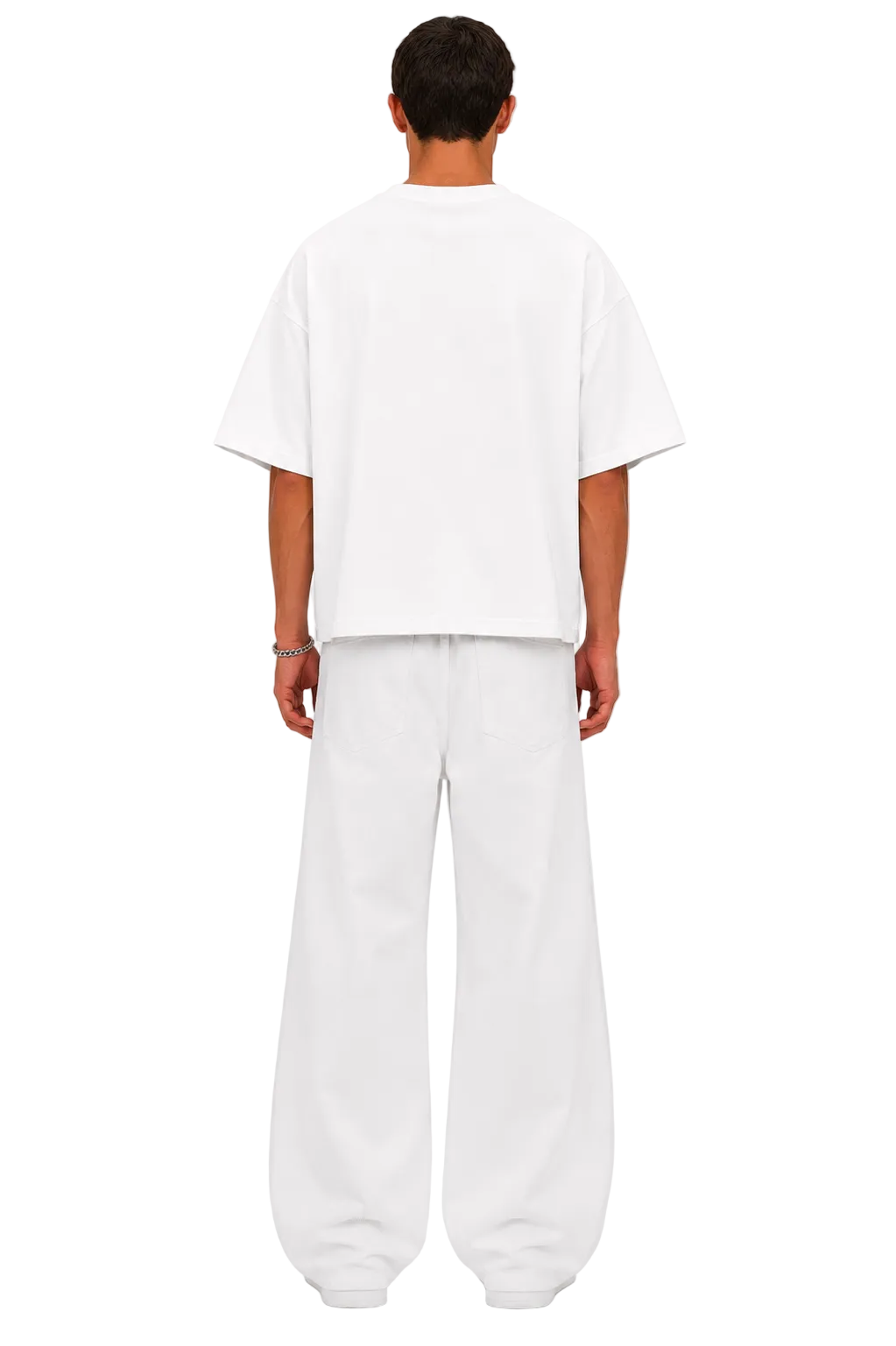 Cropped Oversized T-Shirt (White)