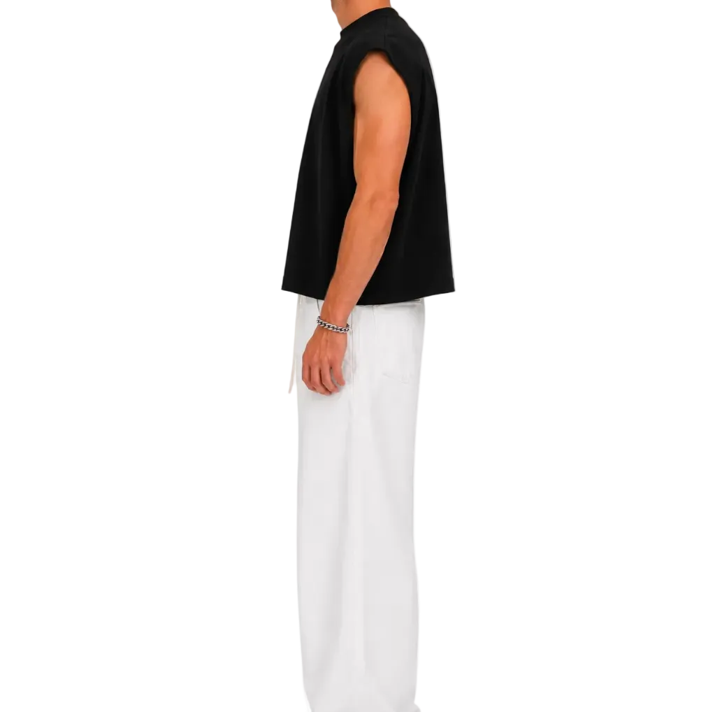 Cropped Muscle Shirt (Black)