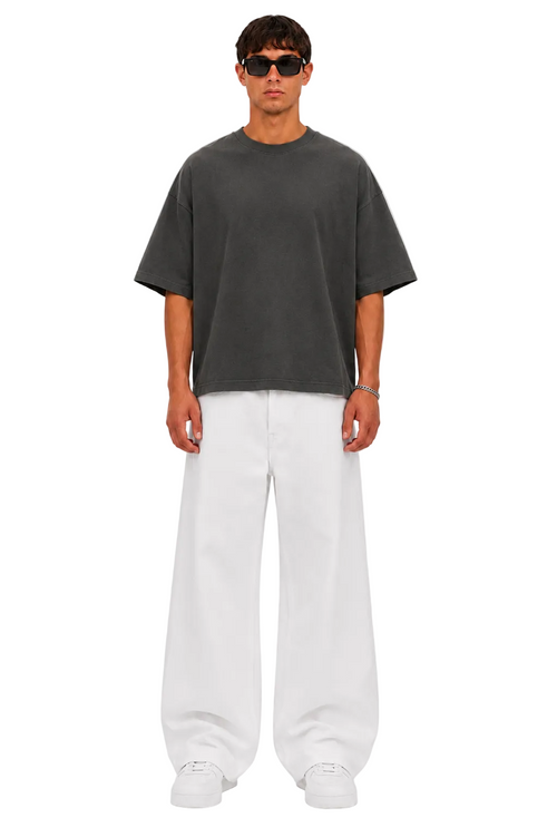 Cropped Oversized T-Shirt (Pepper)