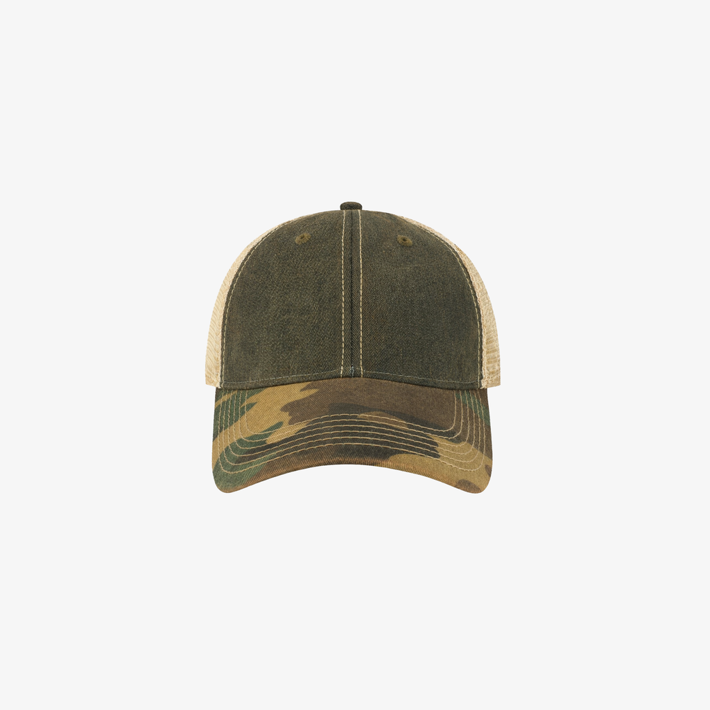 Washed Two Tone Camo Trucker Cap