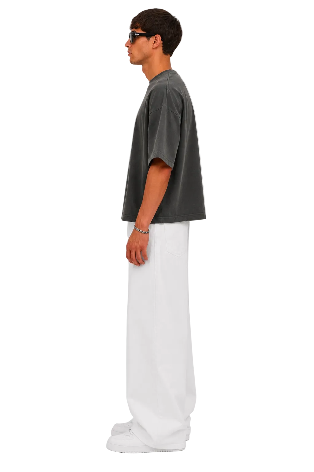 Cropped Oversized T-Shirt (Pepper)