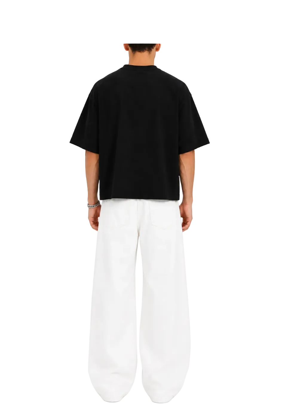 Cropped Oversized T-Shirt (Black)