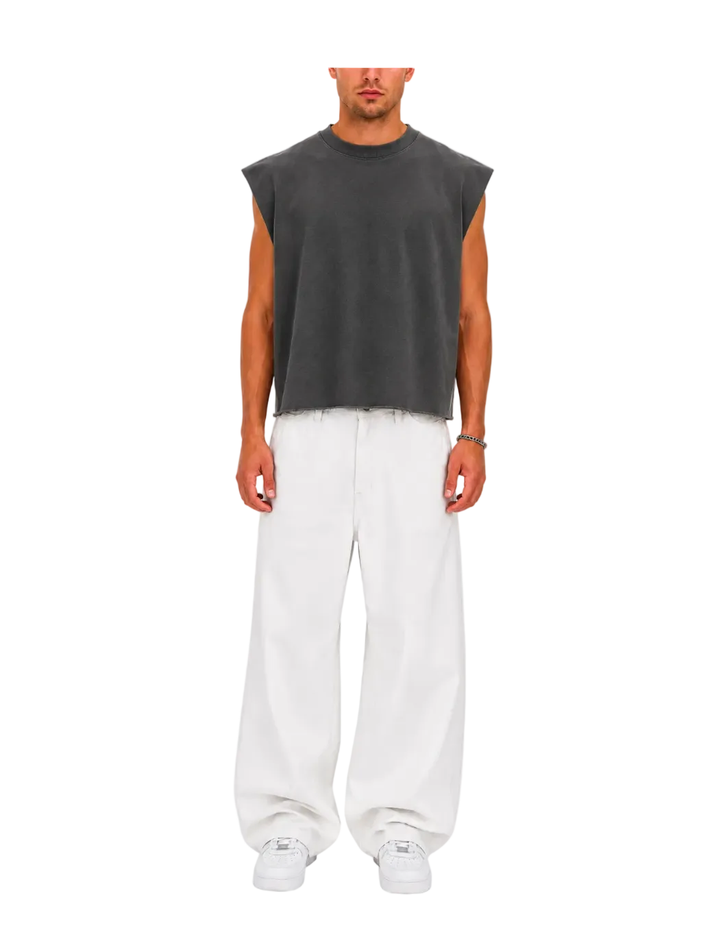 Cropped Muscle Shirt (Pepper)