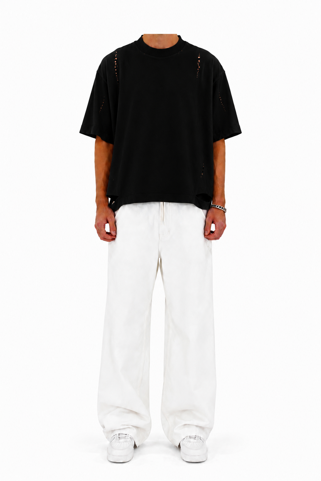 Distressed Oversized T-Shirt (Black)