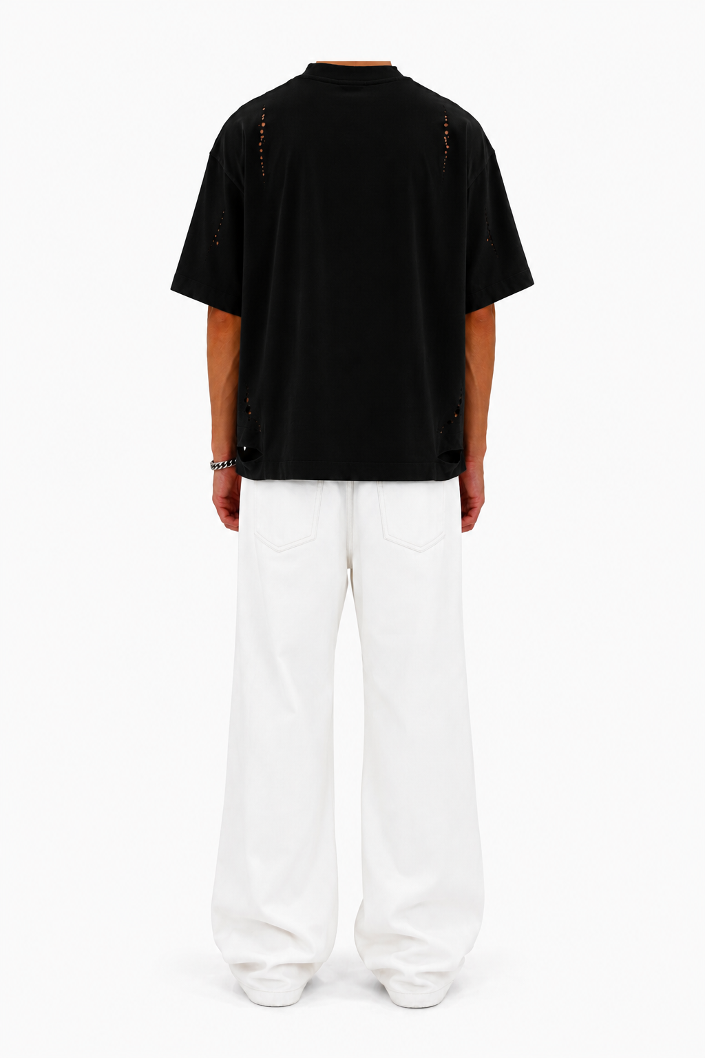 Distressed Oversized T-Shirt (Black)