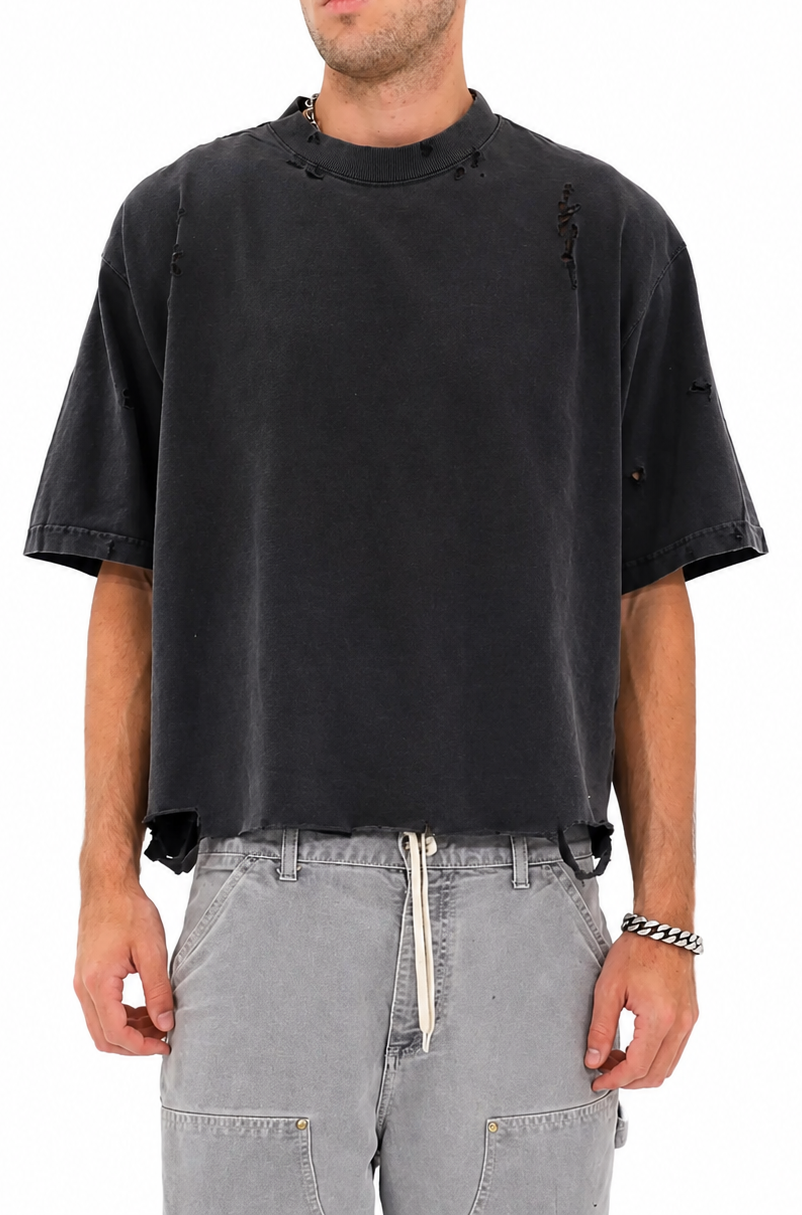 Distressed Cropped Tee 3-Pack