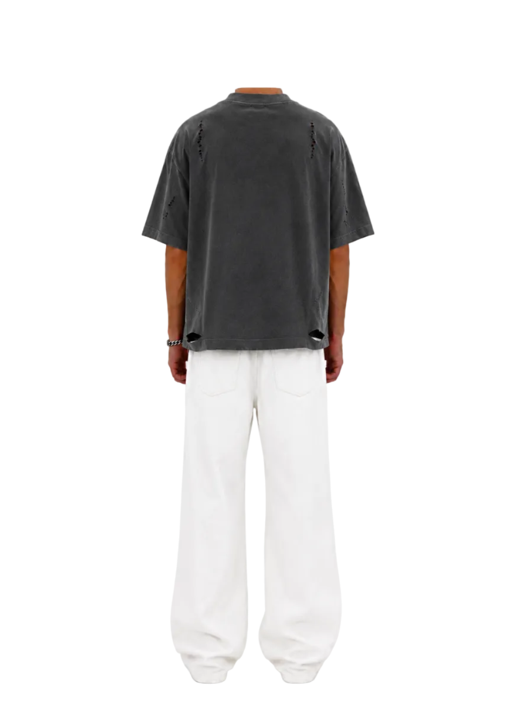 Distressed Oversized T Shirt (Pepper)