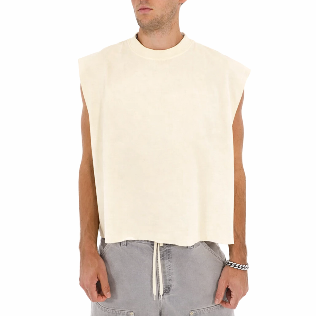 Cropped Muscle Shirt (Cream)