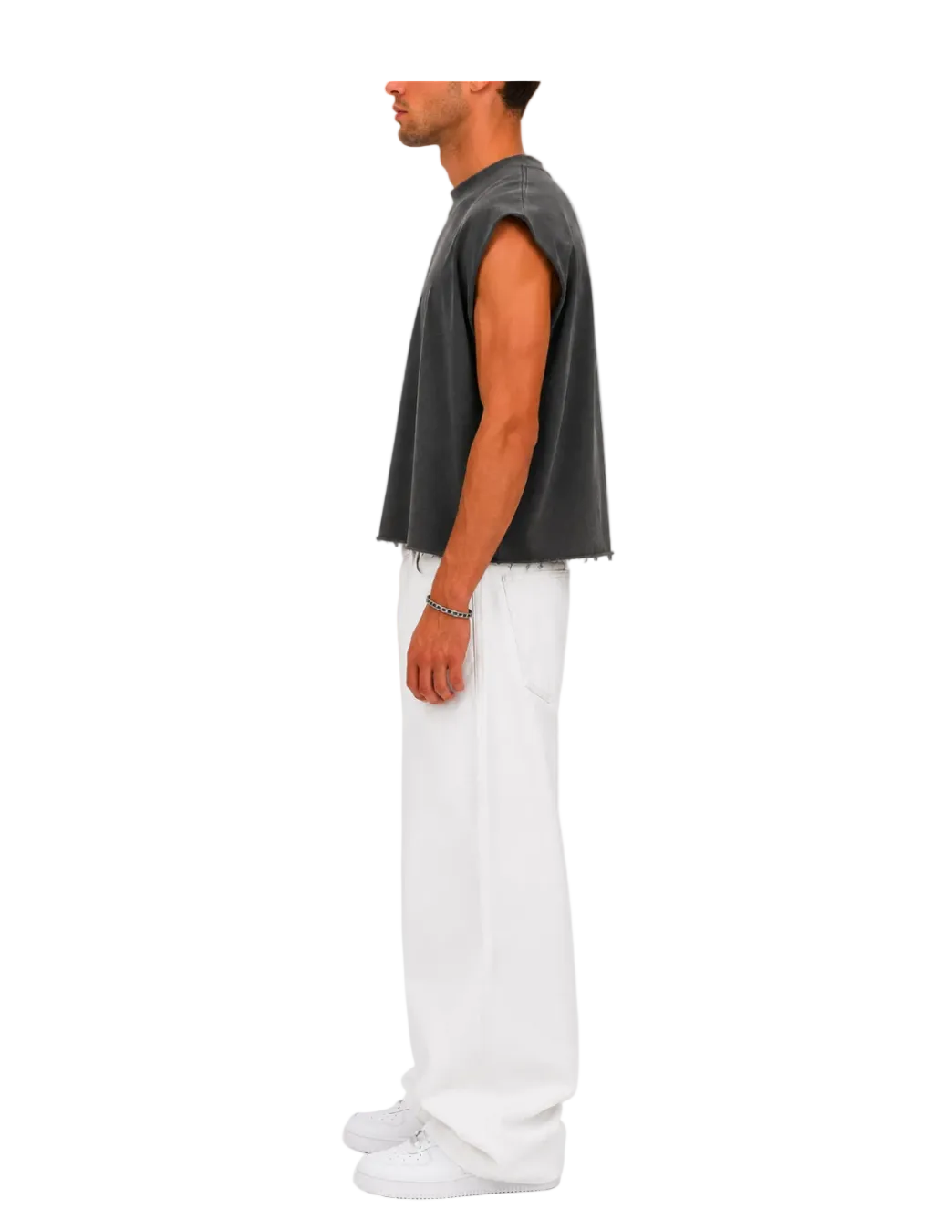 Cropped Muscle Shirt (Pepper)