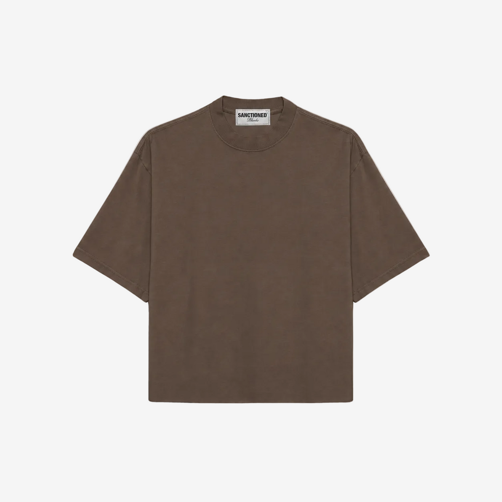 Cropped Oversized T-Shirt (Mocha)