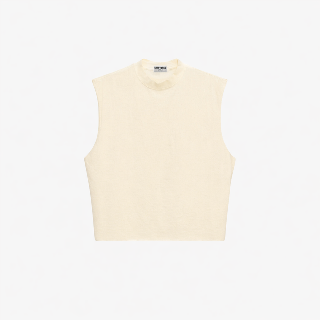 Cropped Muscle Shirt (Cream)