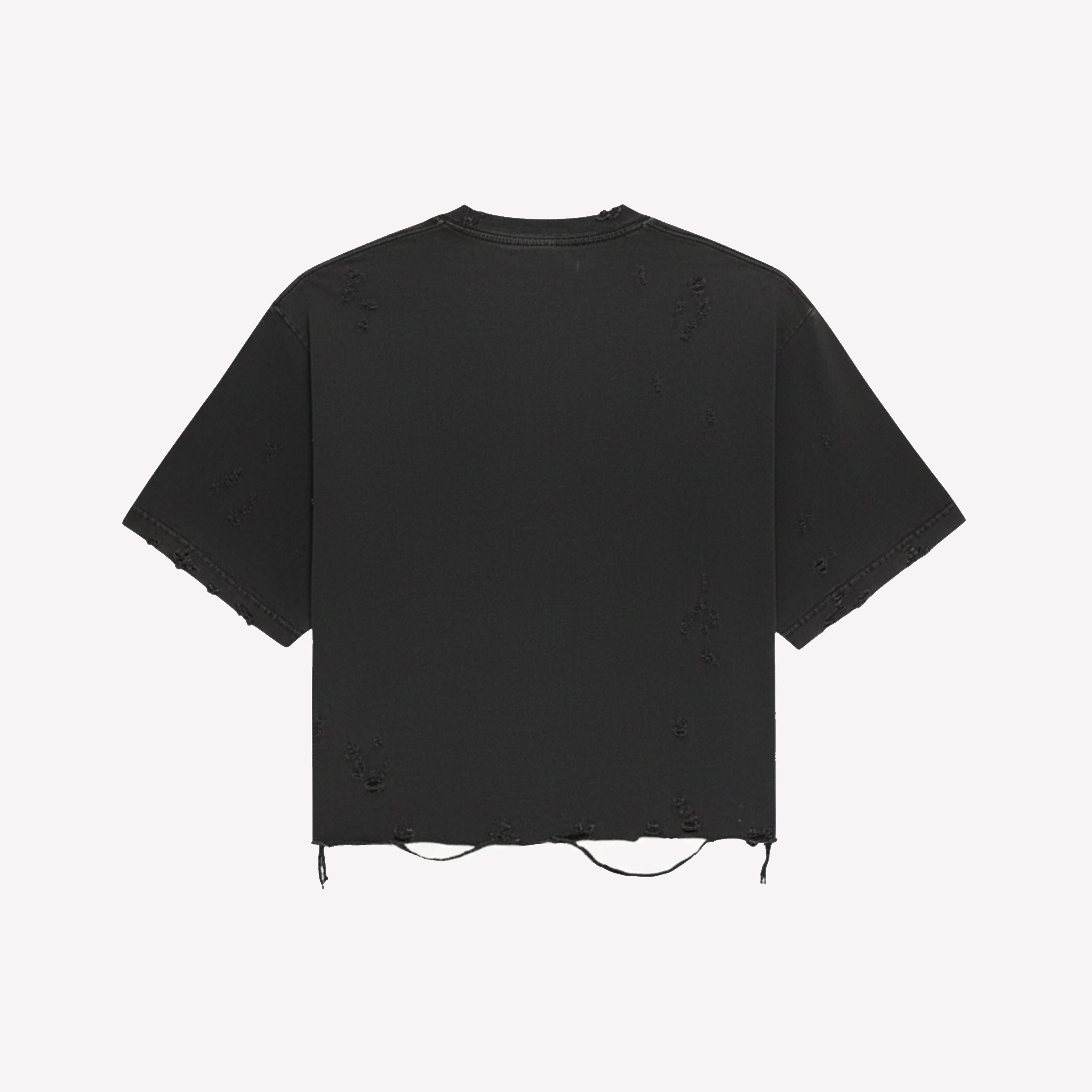 Distressed Crop T-Shirt (Pepper)