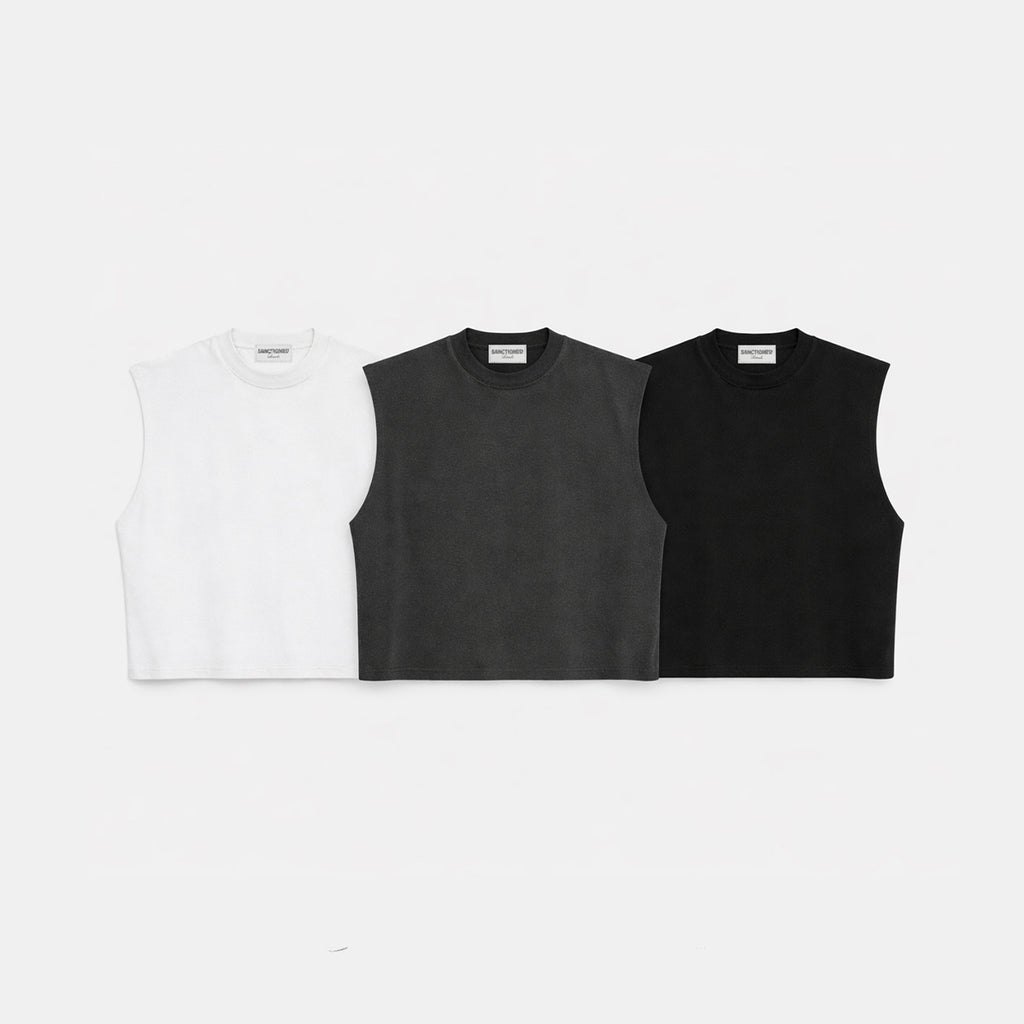 Cropped Muscle Tee 3-Pack