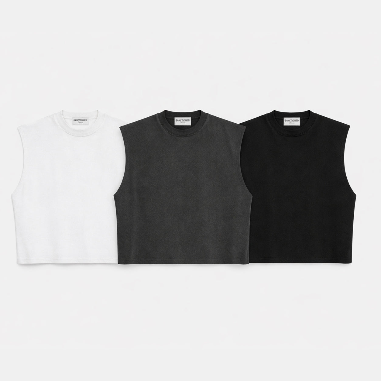 Cropped Muscle Tee 3-Pack