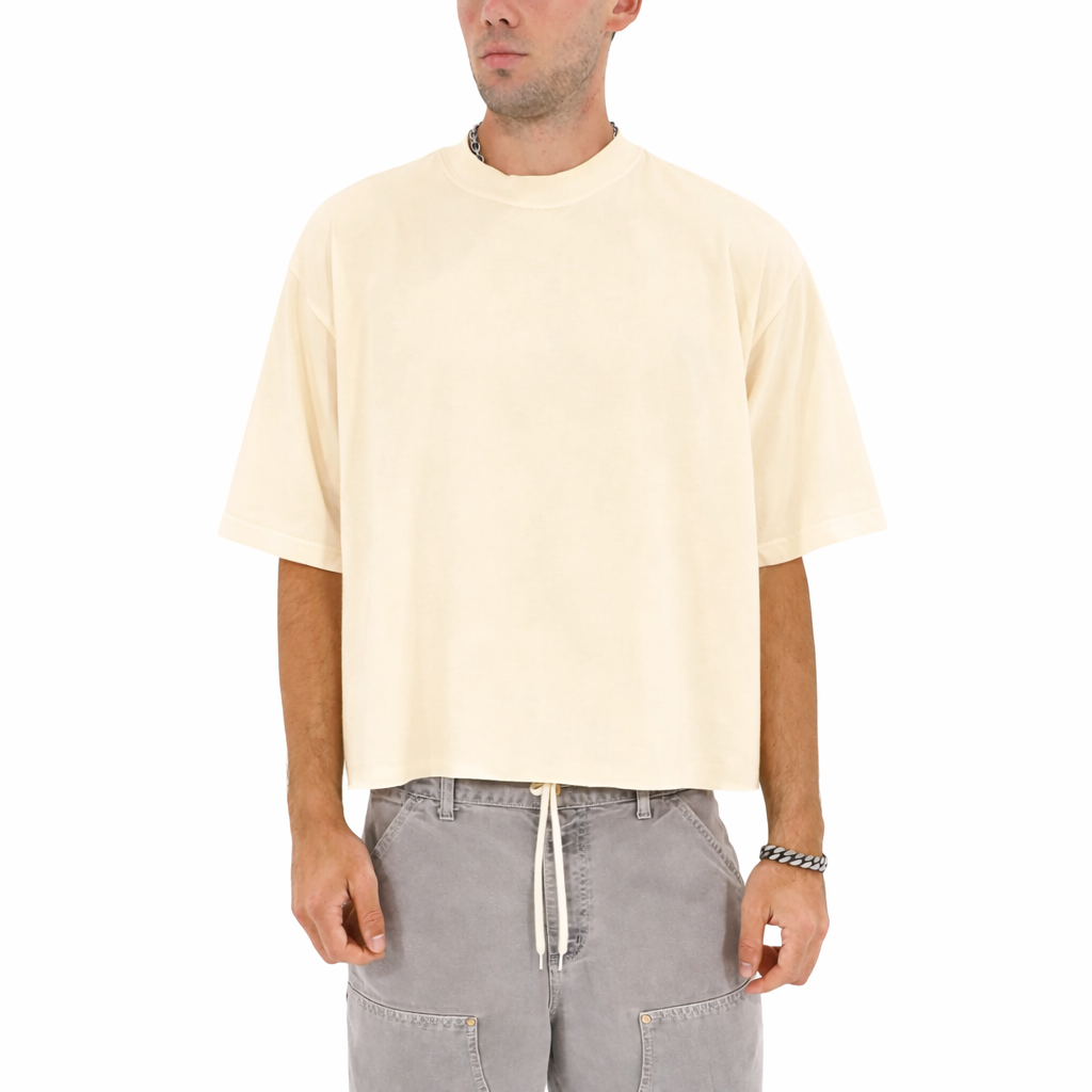 Cropped Oversized T-Shirt (Cream)