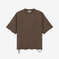 Distressed Oversized T Shirt (Mocha)