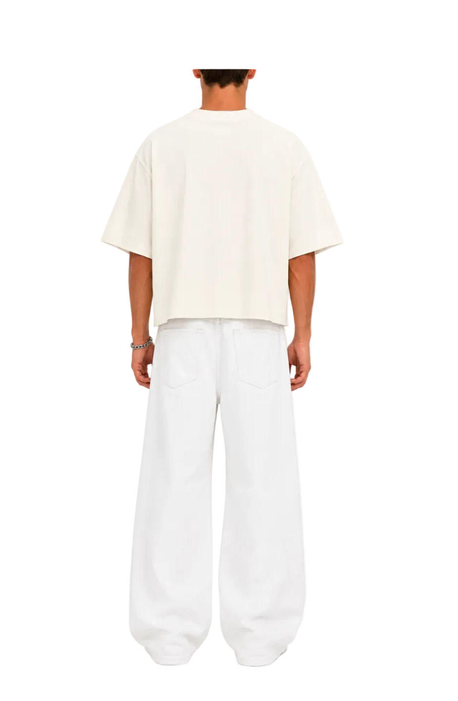 Cropped Oversized T-Shirt (Cream)