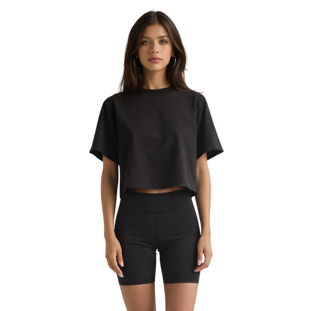 Oversized Crop T-Shirt (Black)