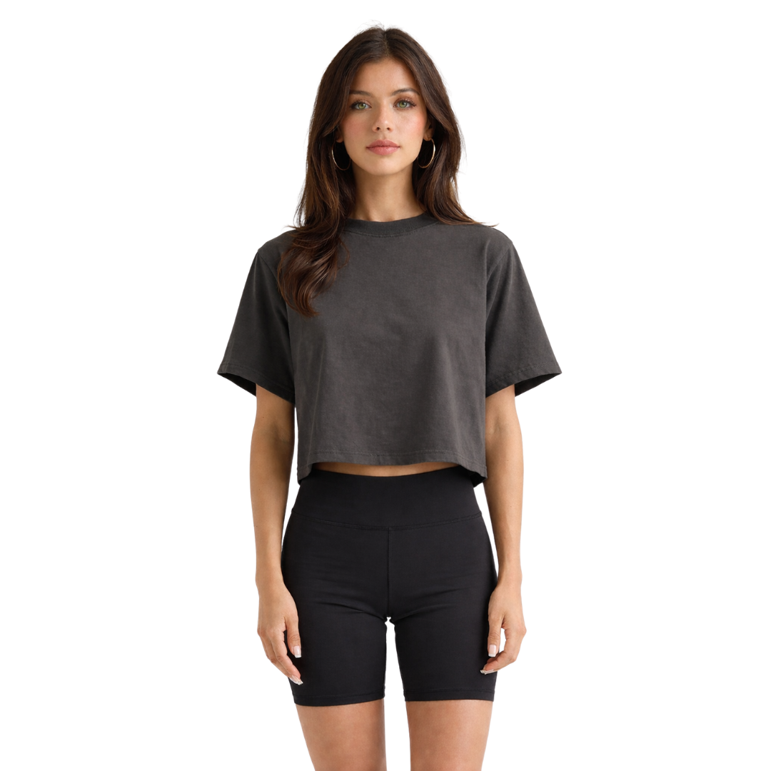Oversized Crop T-Shirt (Pepper)