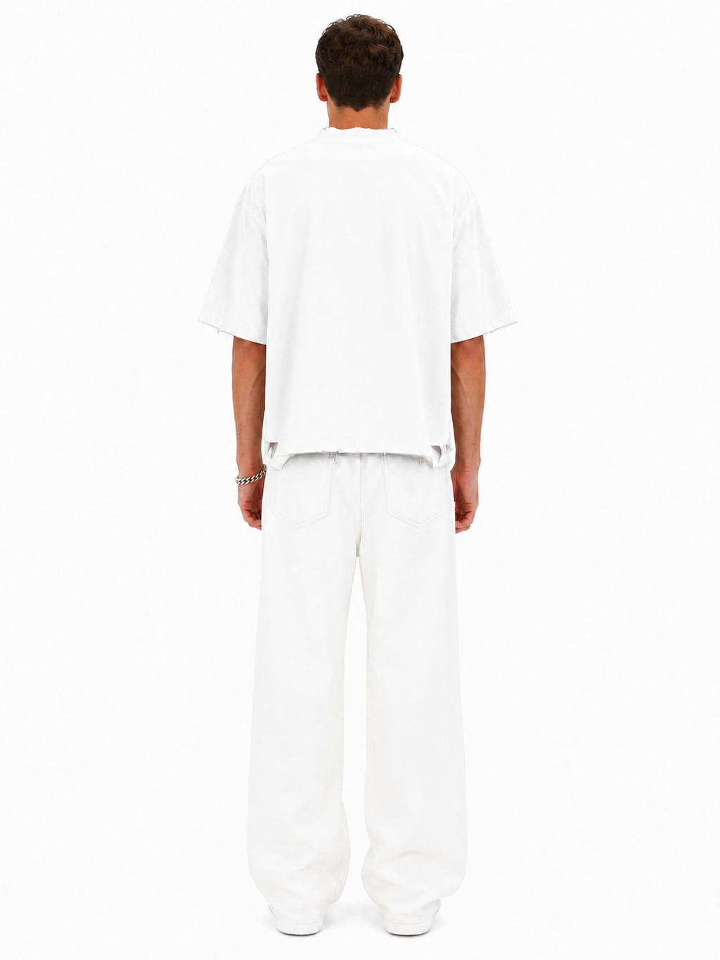 Distressed Crop T-Shirt (White)