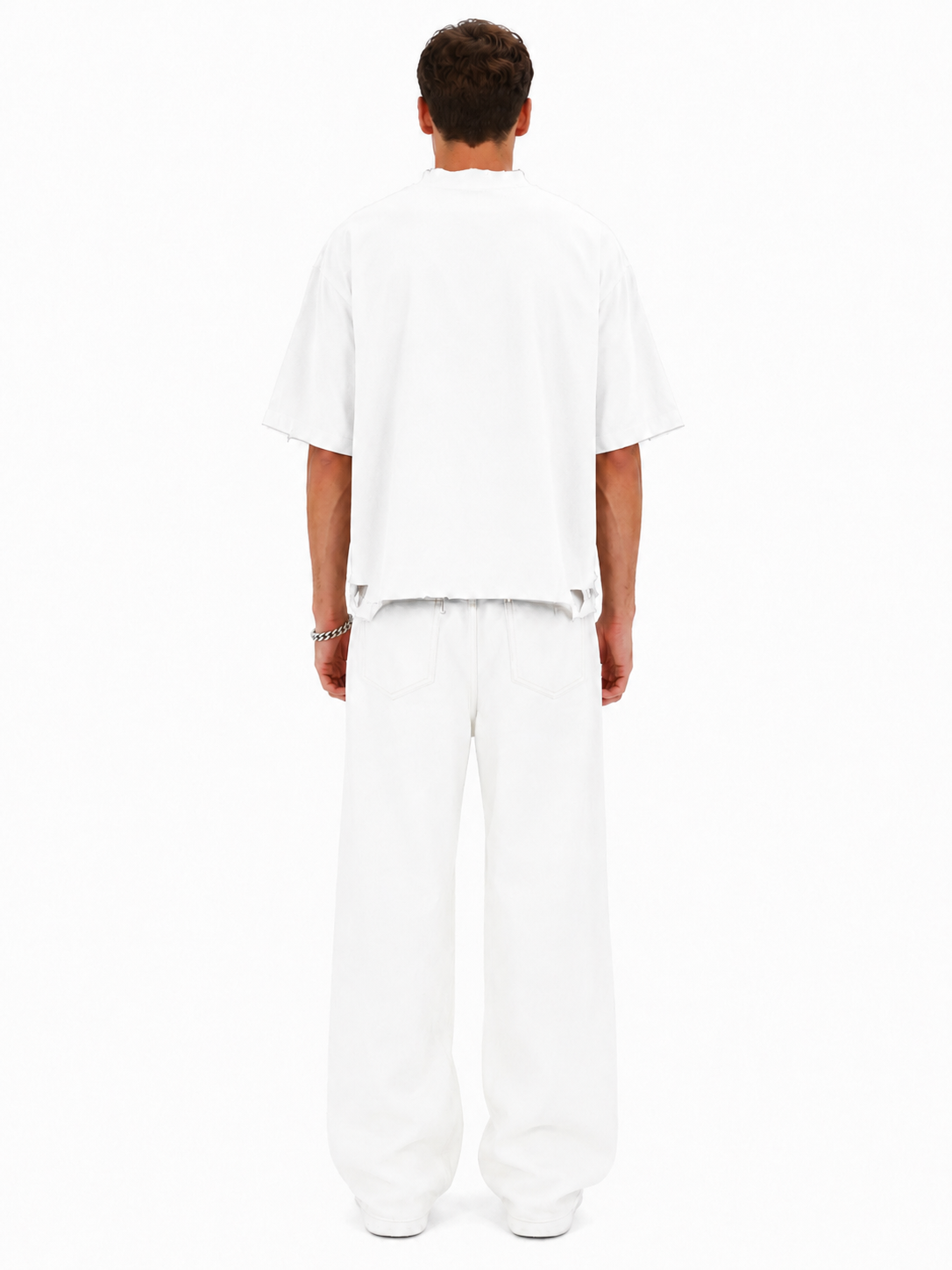 Distressed Crop T-Shirt (White)