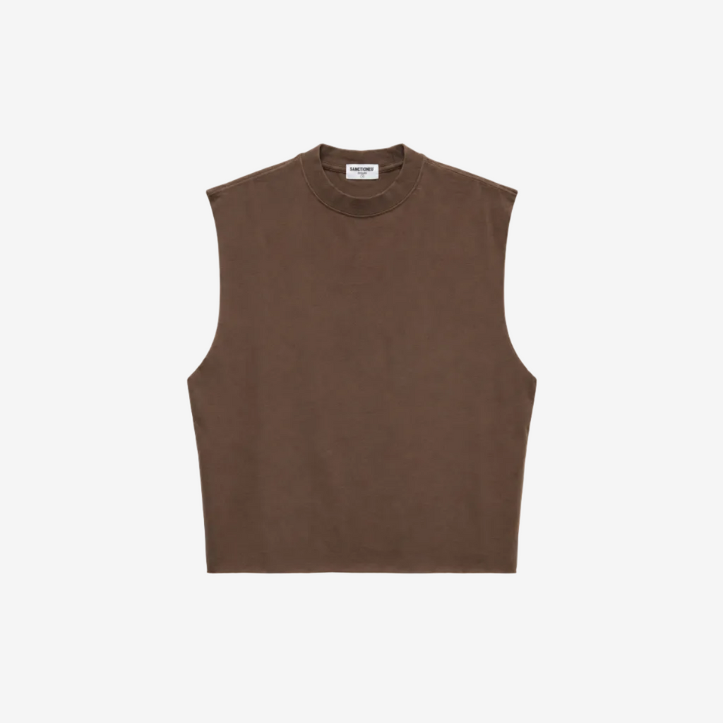 Cropped Muscle Shirt (Mocha)