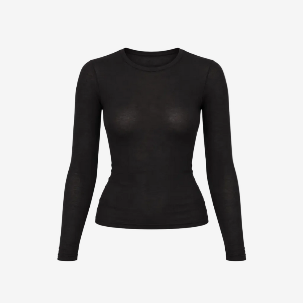 Fitted Long Sleeve Tee (Black)