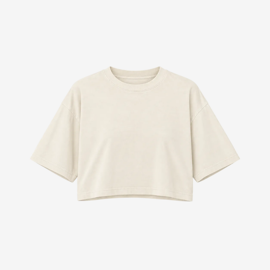 Oversized Crop Tee (Cream)