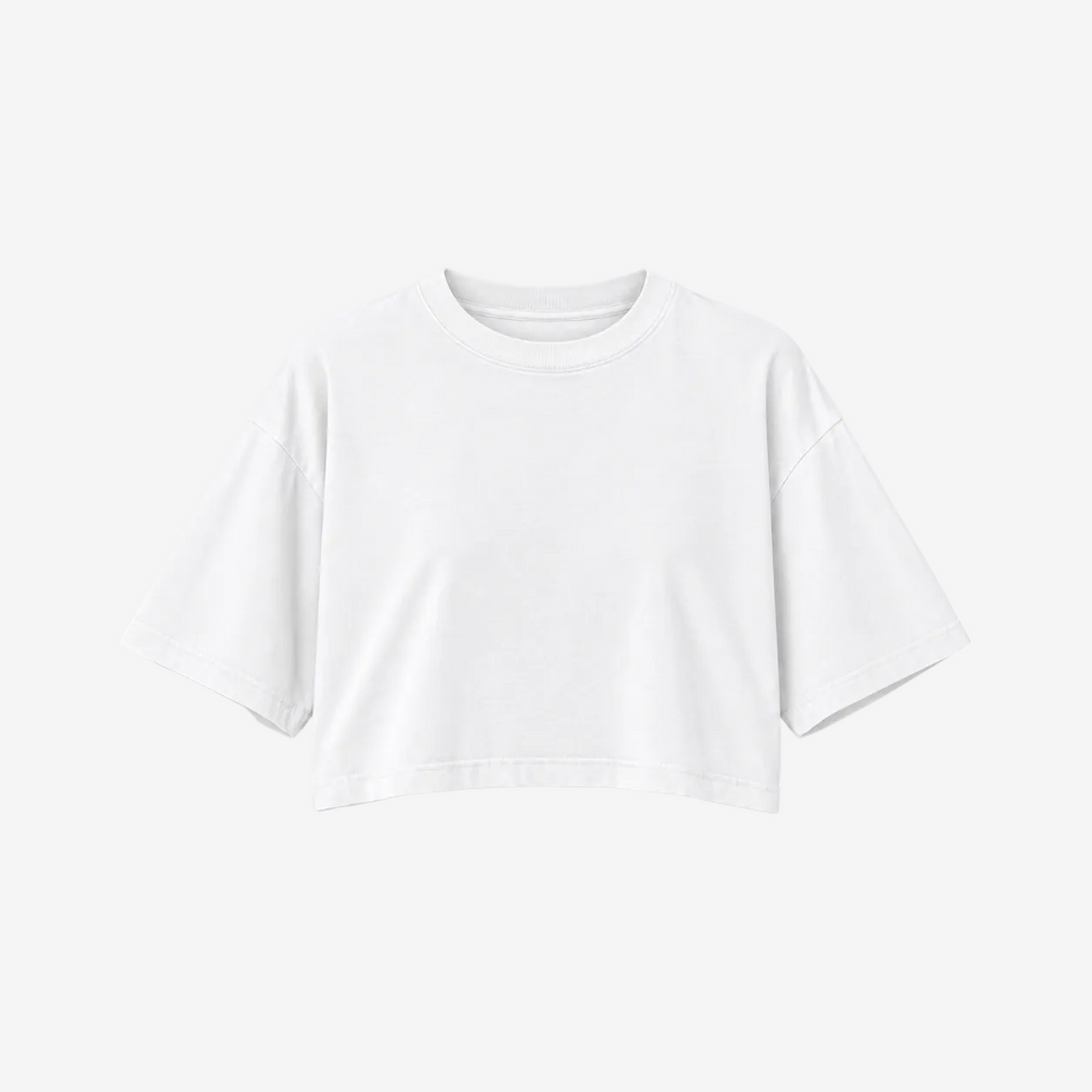 Oversized Crop Tee (White)