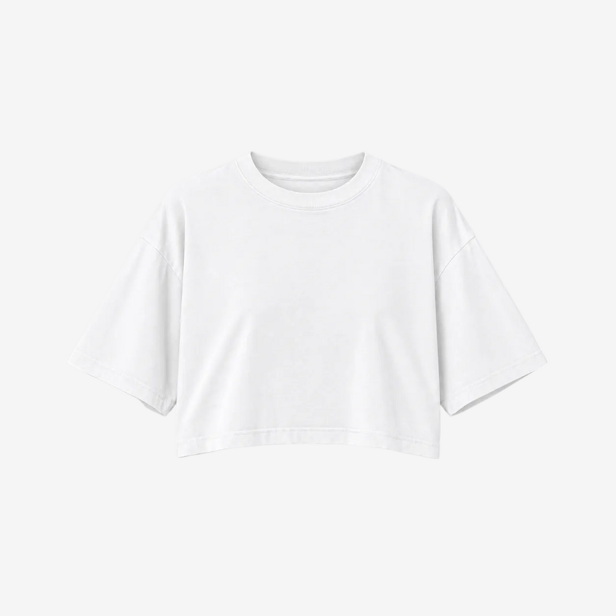 Oversized Crop Tee (White)