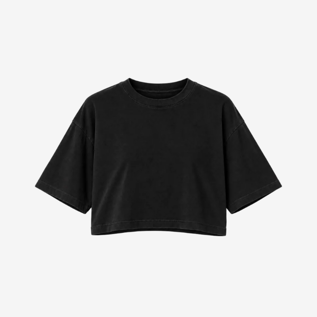 Oversized Crop Tee (Black)
