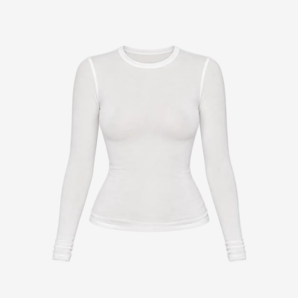 Fitted Long Sleeve Tee (Natural)