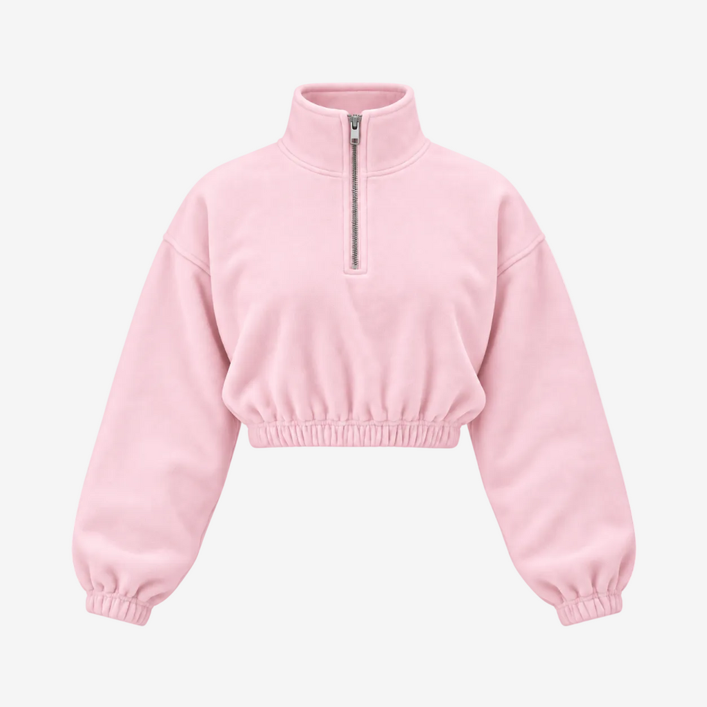 Half Zip Sweater (Light Pink)