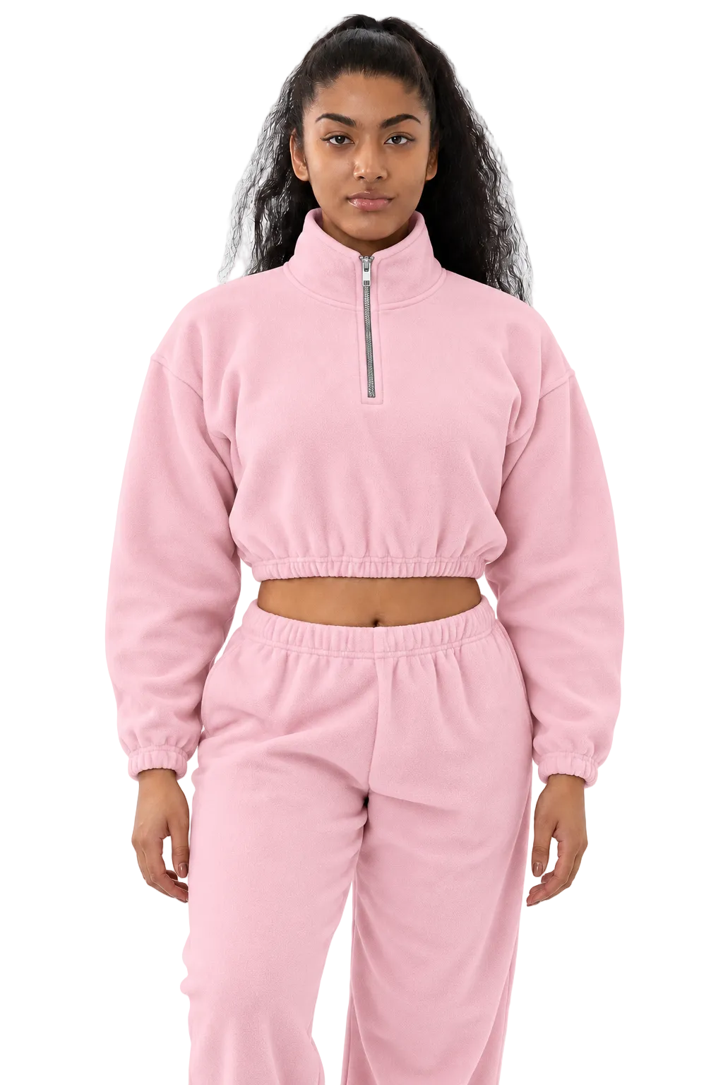 Half Zip Sweater (Light Pink)