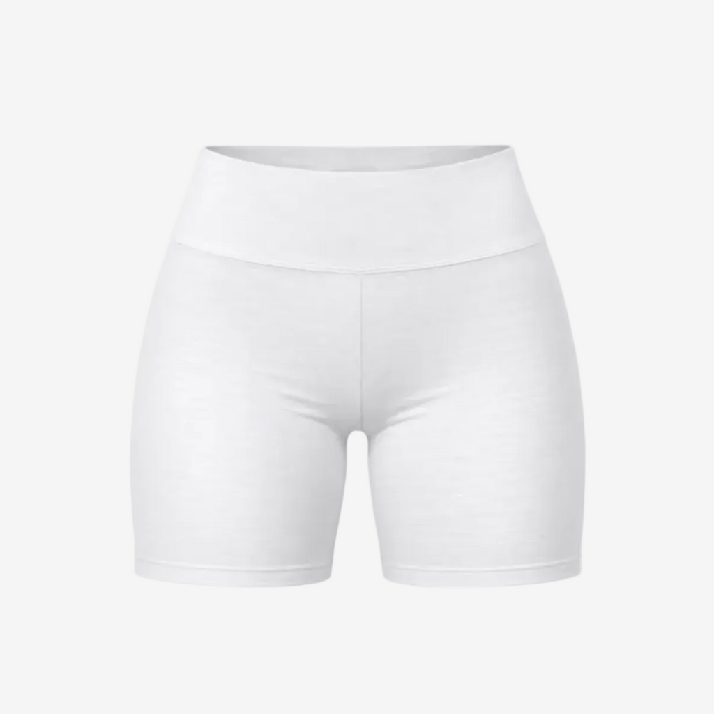 Nylon Biker Shorts (White)