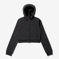 CROPPED FULL ZIP BODY BAG HOODIE (Black)