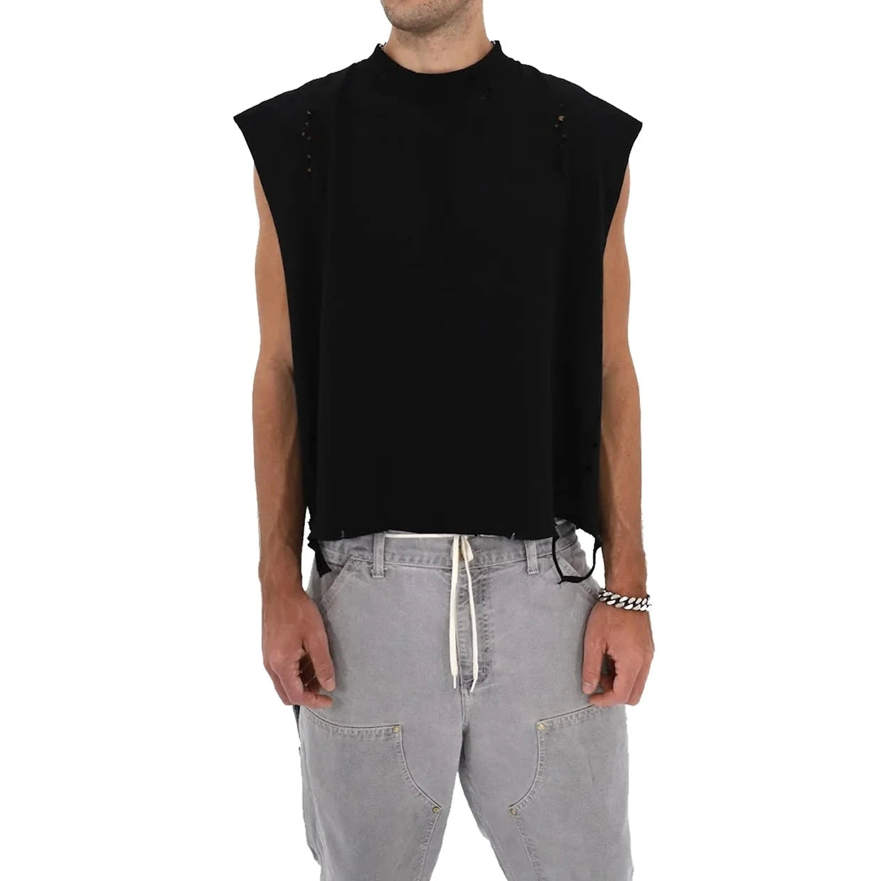 Distressed Cropped Muscle Tee 3-Pack